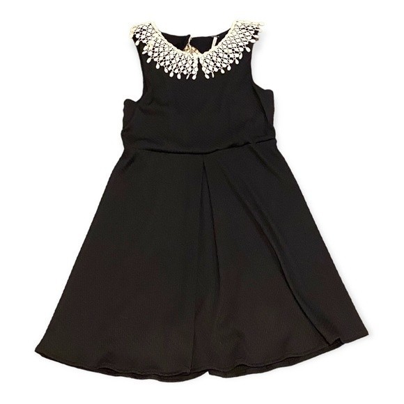 Free People Waffle Knit Dress With Crocheted Collar - Picture 2 of 8